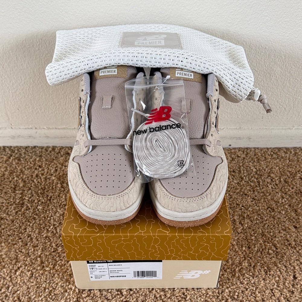 New Balance Premier Numeric 480 - Brown/White - 10.5